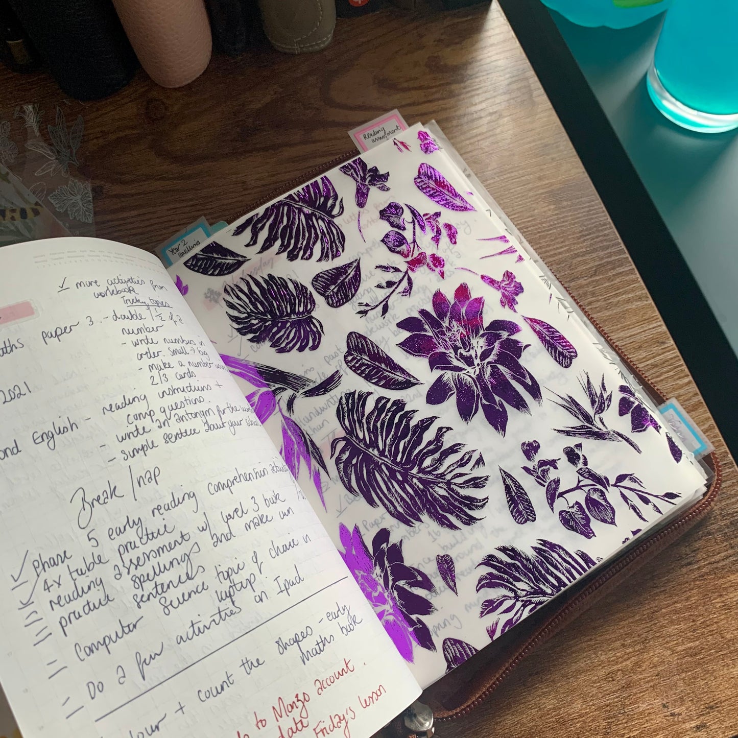 Printed Vellum Planner Dashboards - Flora