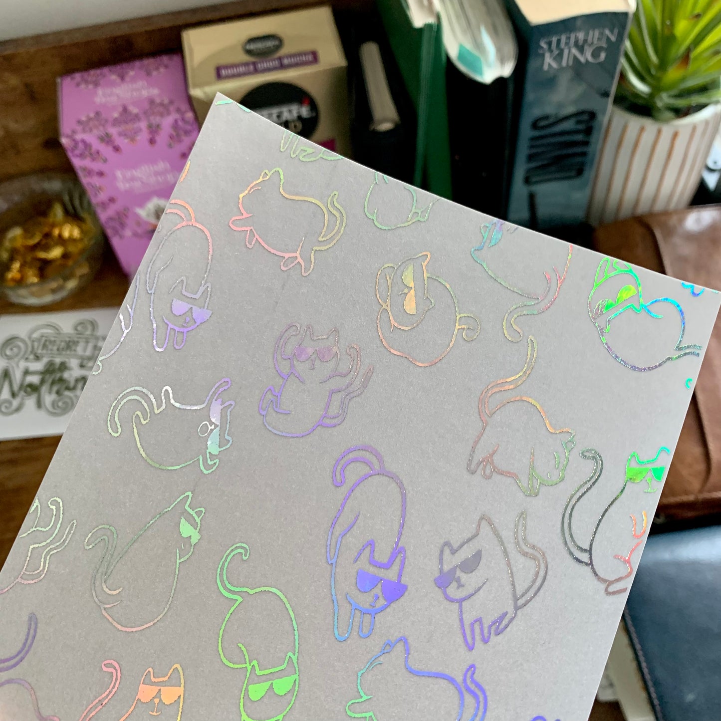 Foiled Cute Cats with Sunglasses Vellum X Acetate Planner Dashboard- Kat & the Gang III