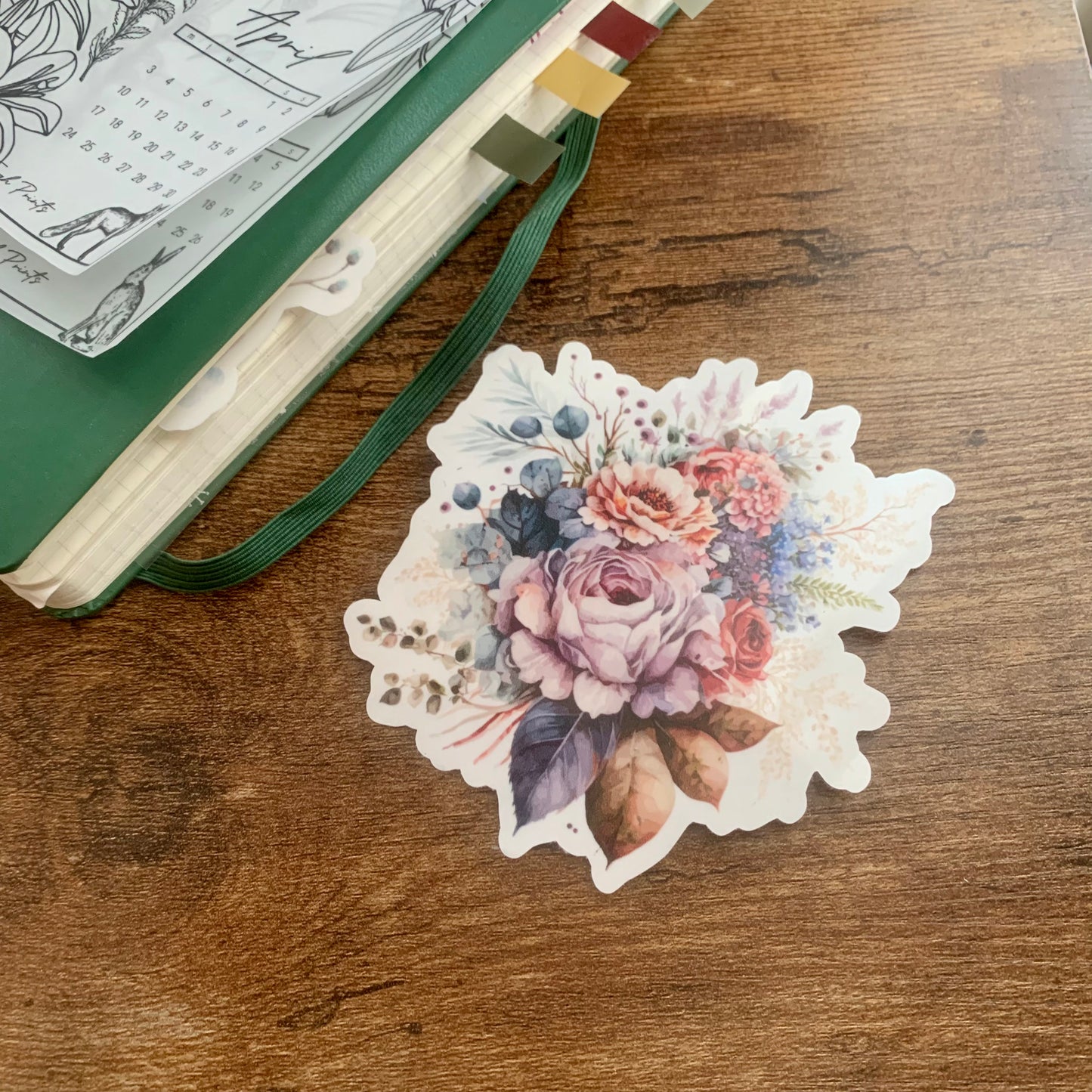 Water color Floral Bouquet - Clear Sticker Flake - Fiona
