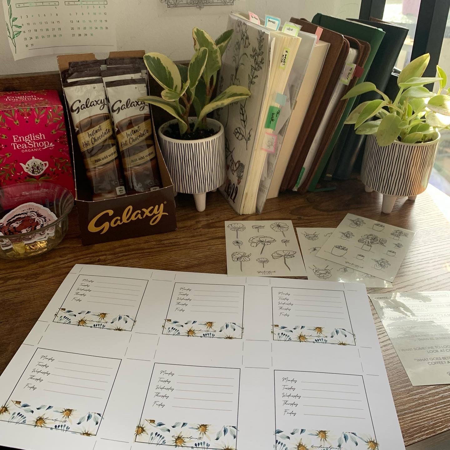 Printable Sticky Notes - Daisy Spring Weekly Plan