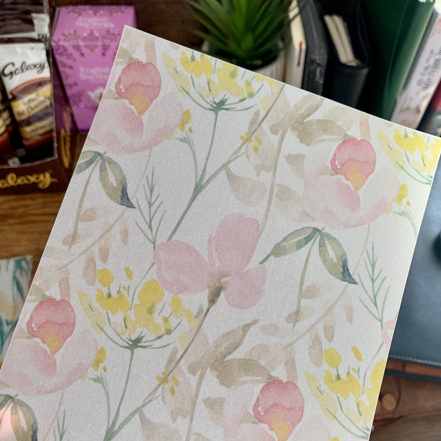 Soft Pink & Yellow Spring Flowers - Vellum Planner Dashboard - Laura