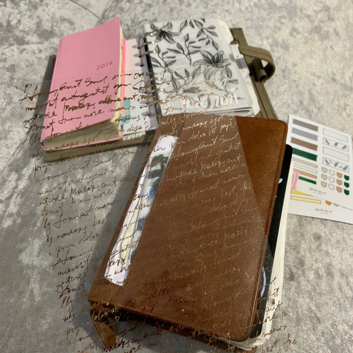 Acetate Dashboard - Foiled Rose Gold Vintage Script for Planners, Notebooks and Journals