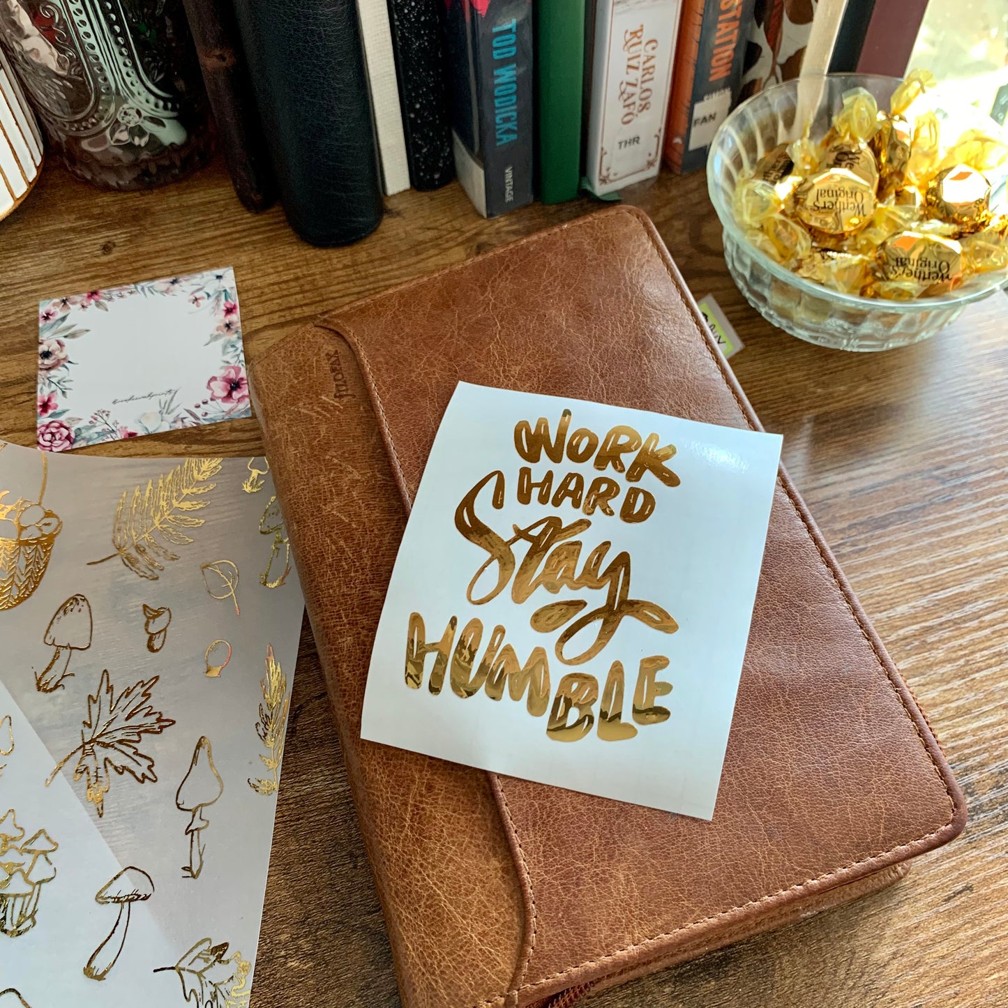 Work Hard Stay Humble Vinyl - Sugar Floral Collection