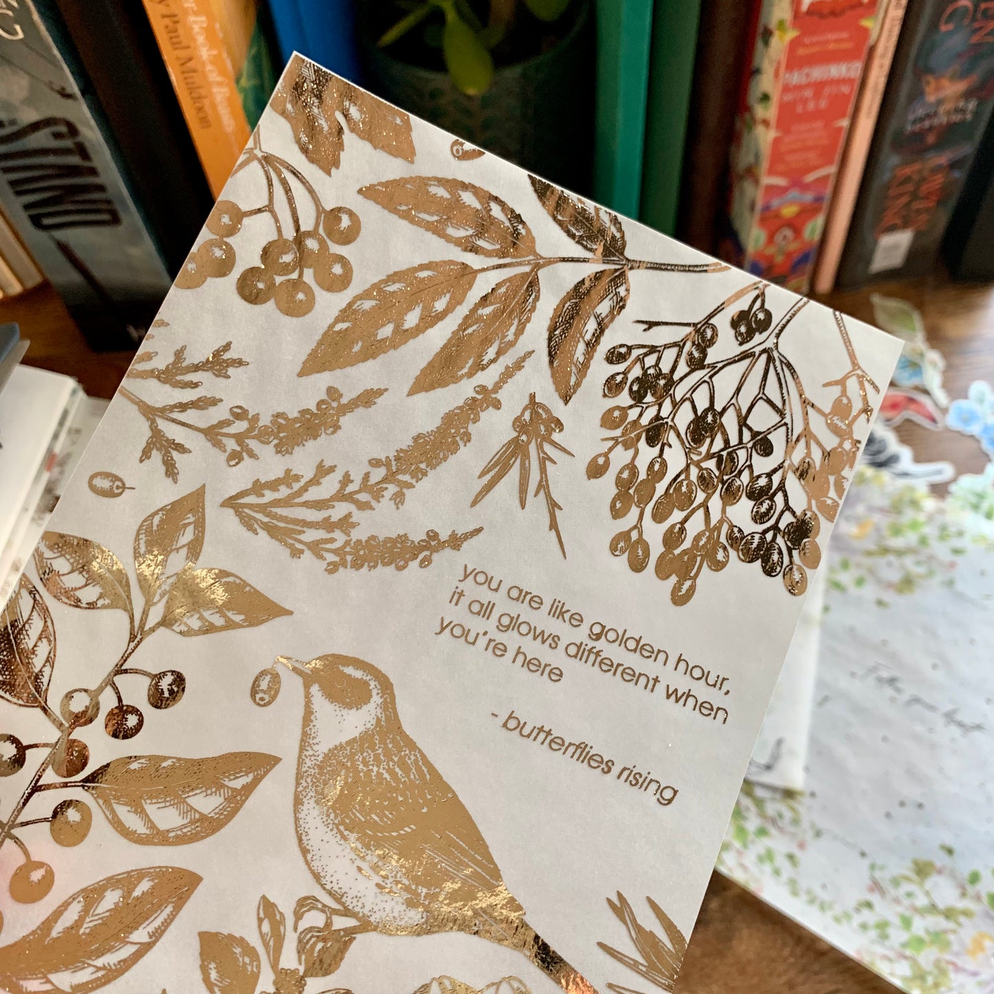 SPECIAL EDITION Rose Gold Foiled Botanical Hand Drawn Vintage Birds & Floral Vellum X Acetate Planner Dashboard - Golden Hour 🎁