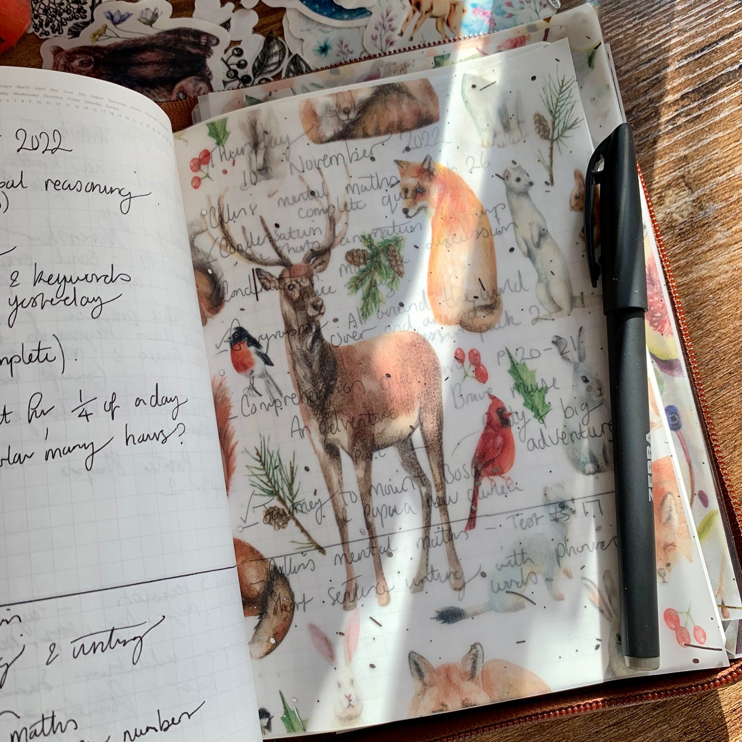 Silver Foiled Watercolour Forest Animals Planner Dashboard - Fox & Friends