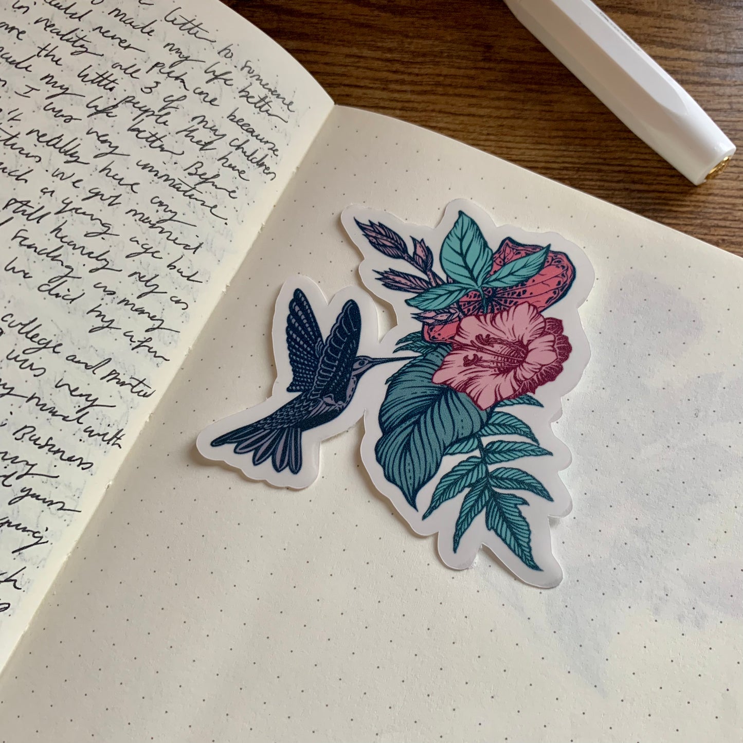 Humming Bird & Flower Sticker Flake - Tia