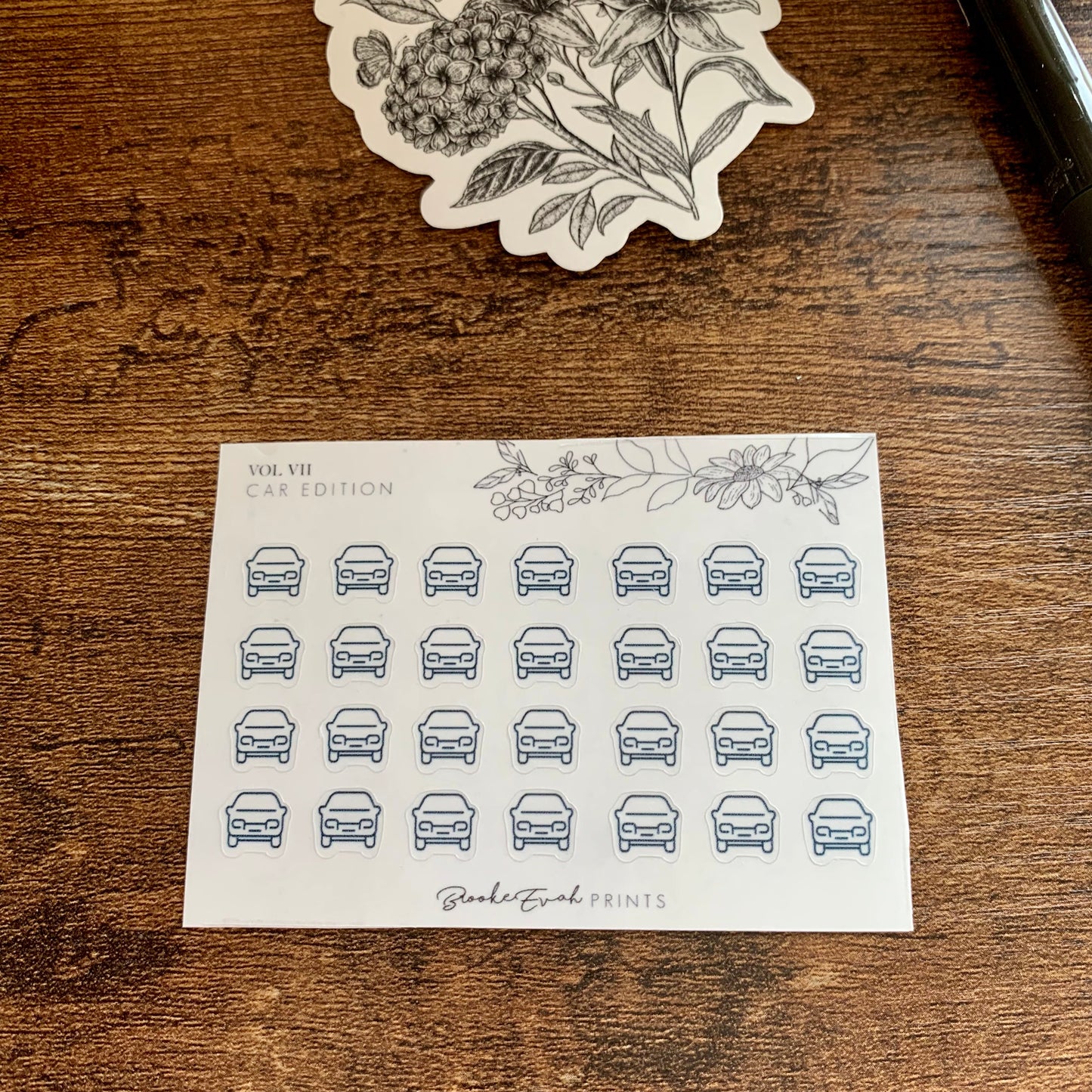mini Minimal Car Icon Stickers