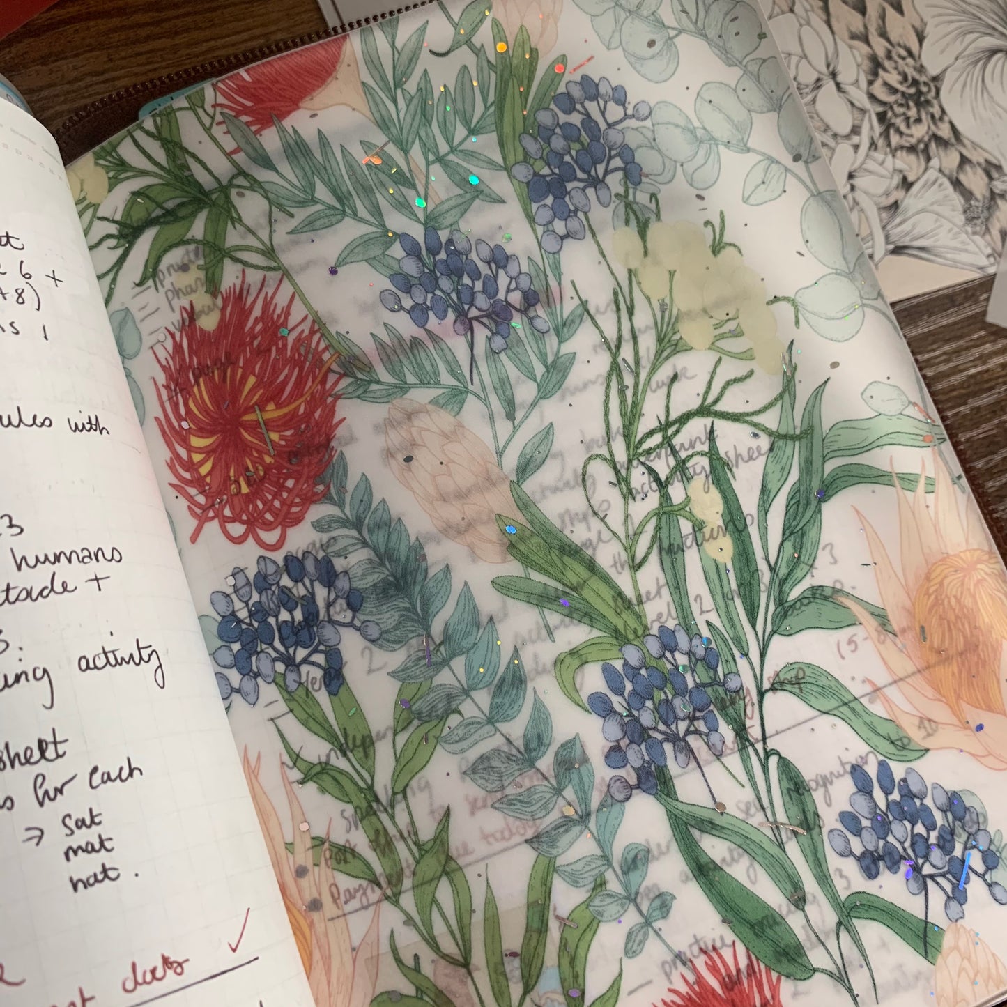 Printed Foiled Vellum Planner Dashboard- June Blooms v2