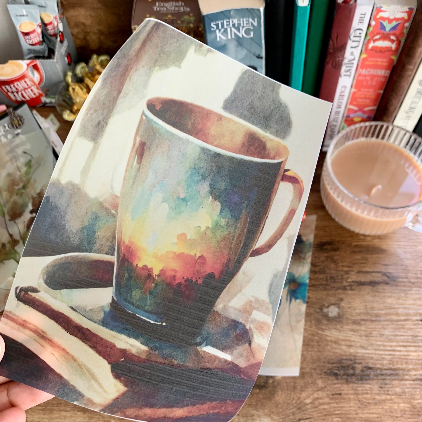 Watercolour Mug With Sunset  - Vellum Planner Dashboard - Quiet Time 🍂