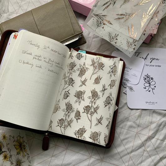 Printed Vellum Planner Dashboard - Rosegold Floral 1