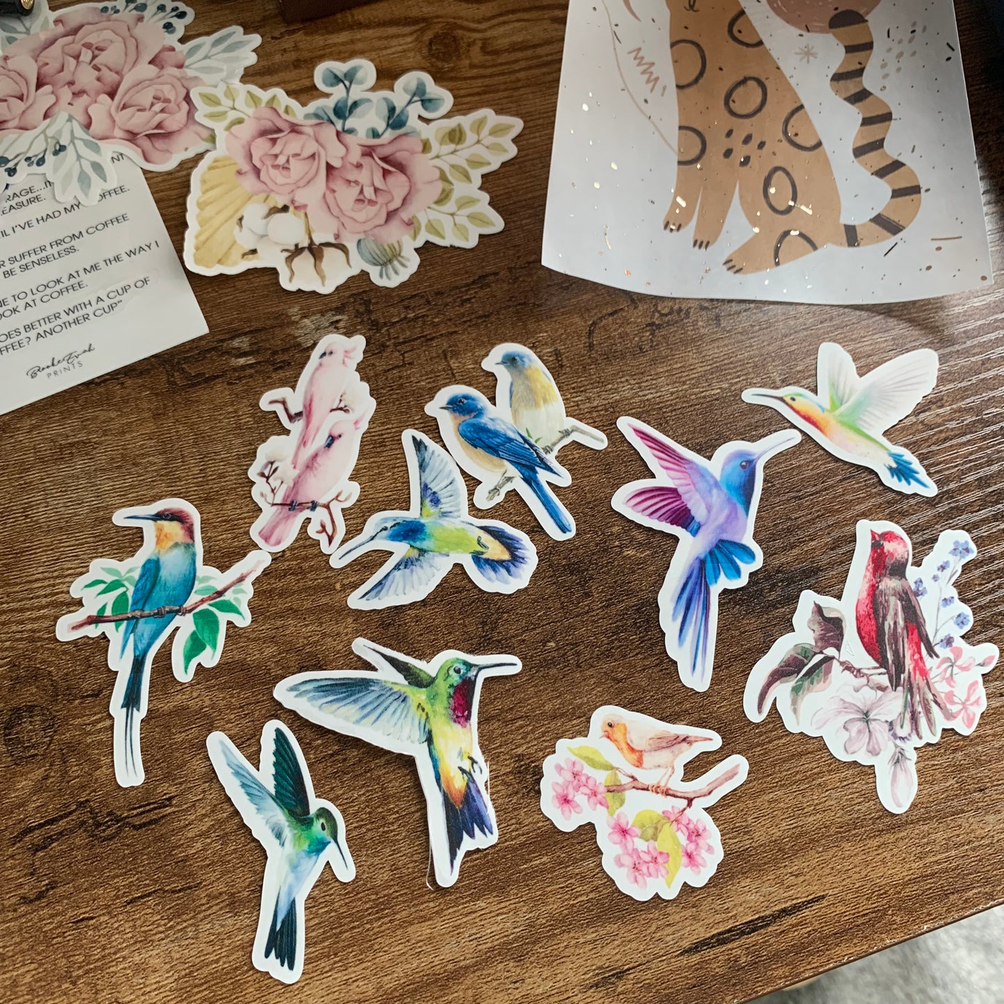 Beautiful Bird Sticker Flakes - Pack of 10