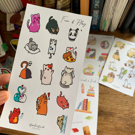 Cute Hand drawn Cat Stickers - Fun & Play