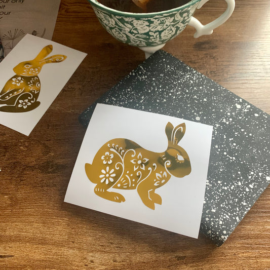 Floral Bunny 2 🐇Vinyl Decal Sticker