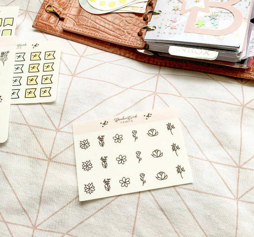 Clear Mini Floral Stickers