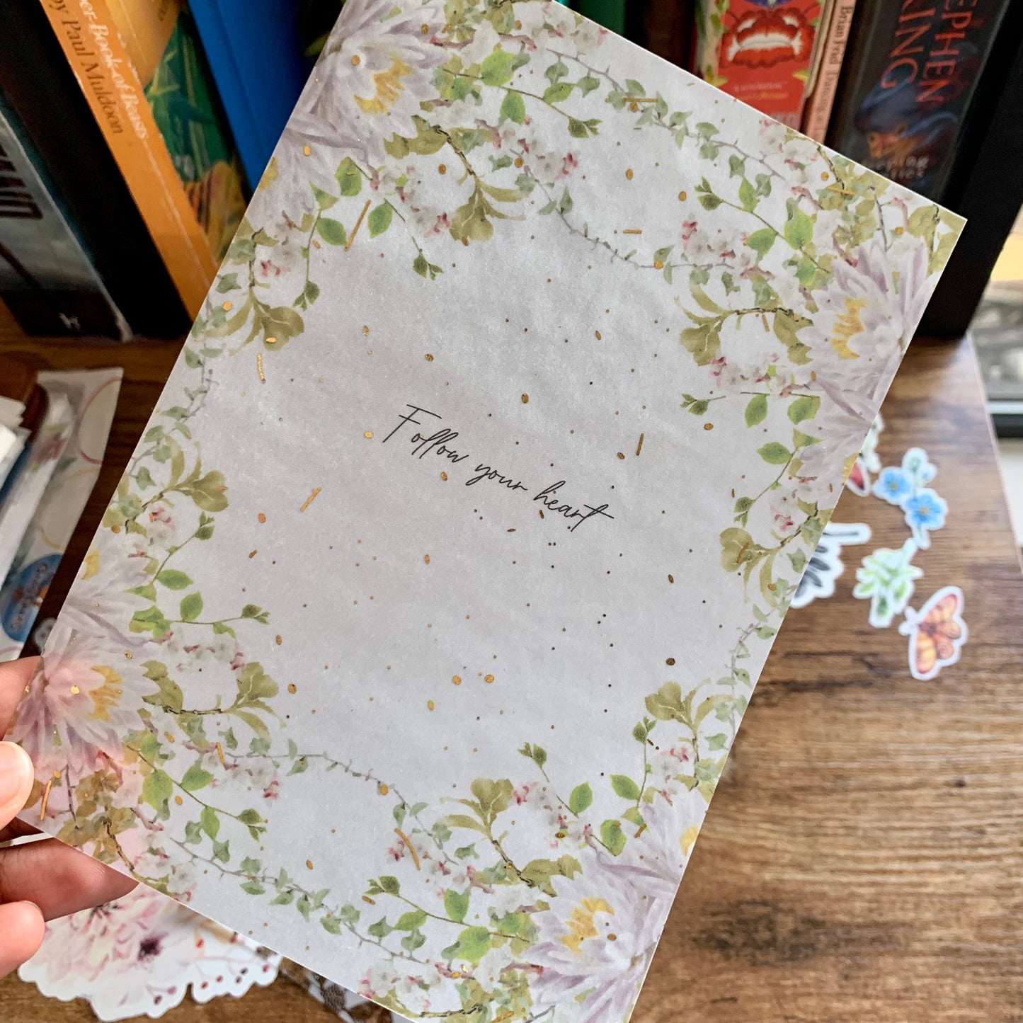 Delicate Water color Floral Hand Drawn Vellum X Acetate Planner Dashboard - Follow your heart 💖