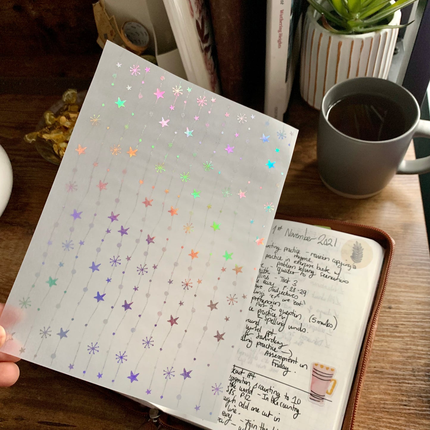 Holographic Foiled Snowflakes - Vellum X Acetate Planner Dashboard - Snowflake Sparkle ✨