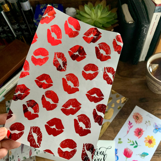 Red Lips Printed Vellum X Acetate Planner Dashboard - The Sweetheart Collection
