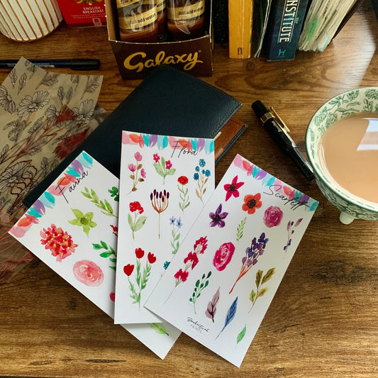 Inspired by nature - Floral Watercolour Stickers