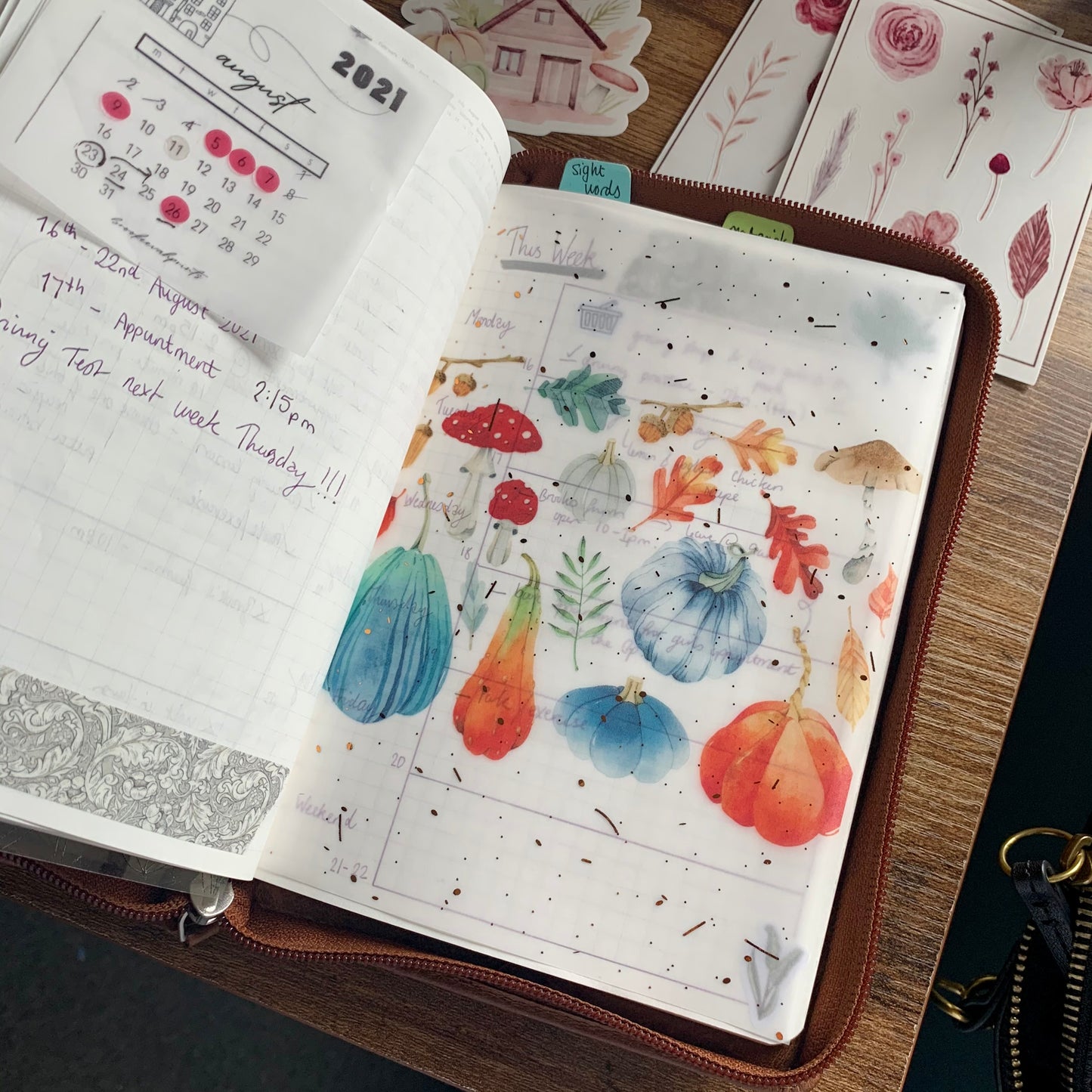 Pumpkin Fall Vellum Planner Dashboards - Harvest