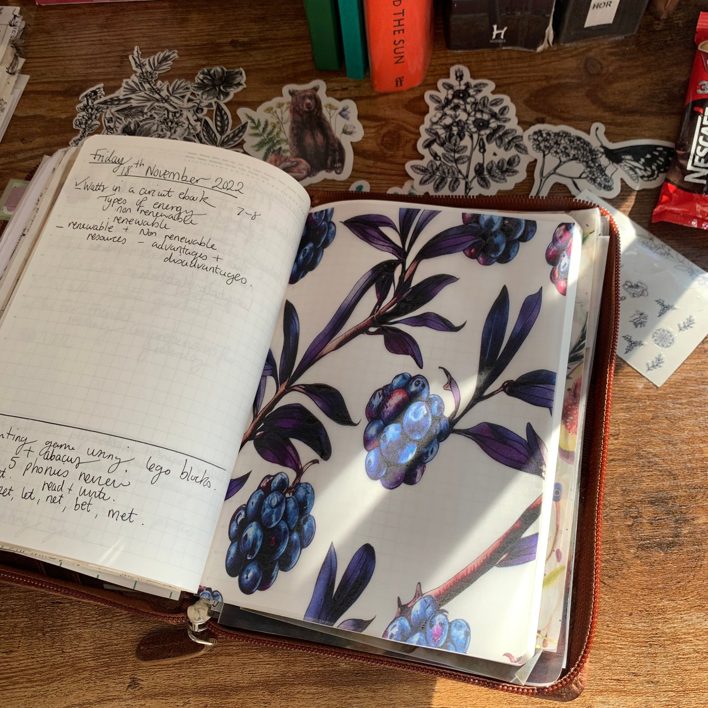 Watercolour Dark Blue Pattern - Vellum Planner Dashboard - Blueberry Pie