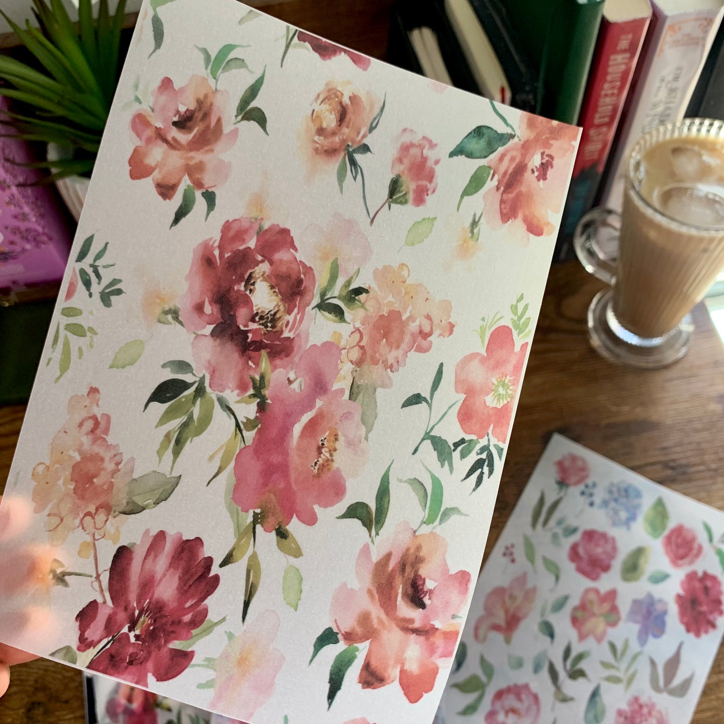 Watercolour Dark Floral Pattern - Vellum Planner Dashboard - Courtney