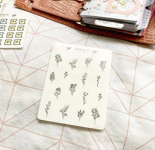 Clear Floral Stickers