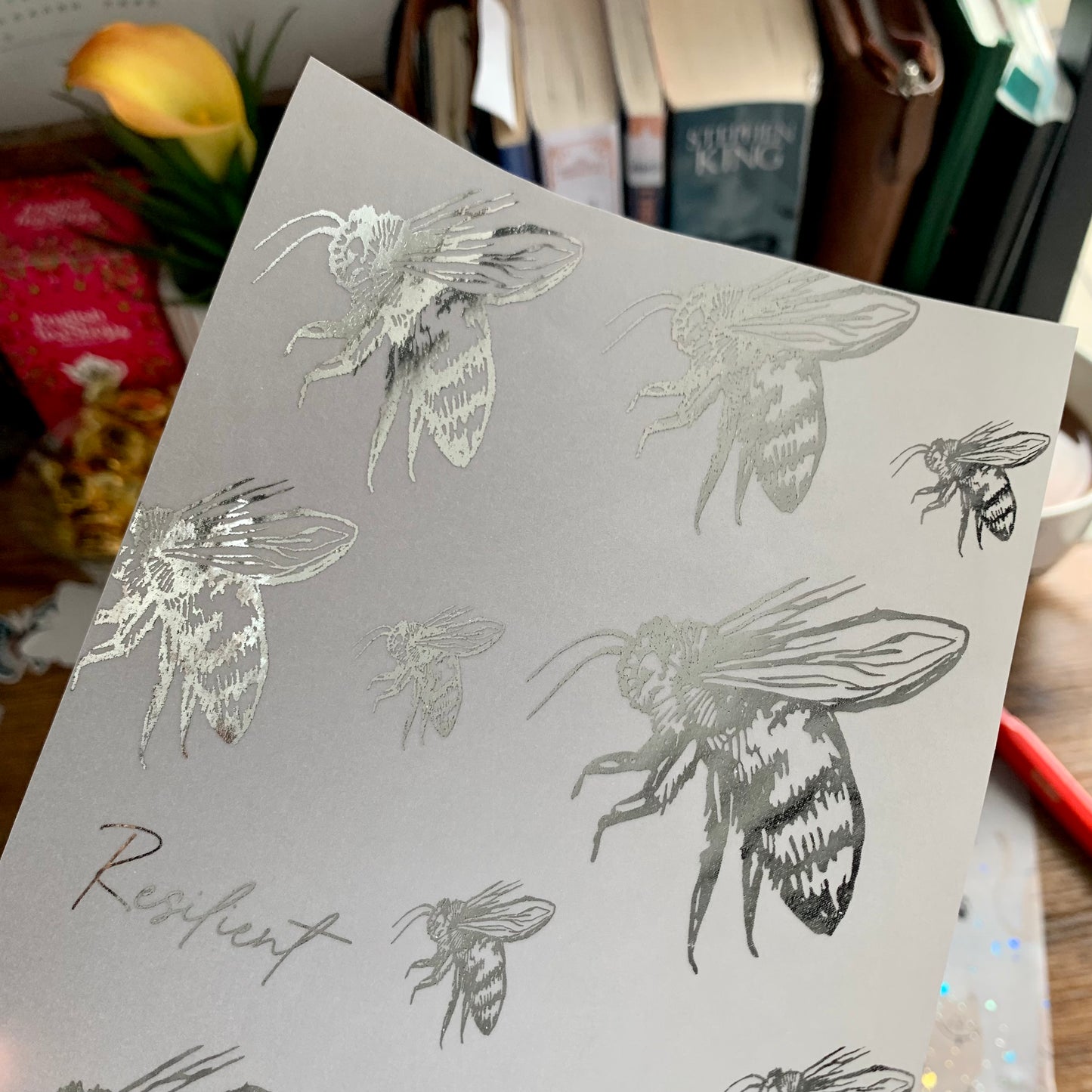 Silver Foiled Bee Vellum Planner Dashboard - Resilient