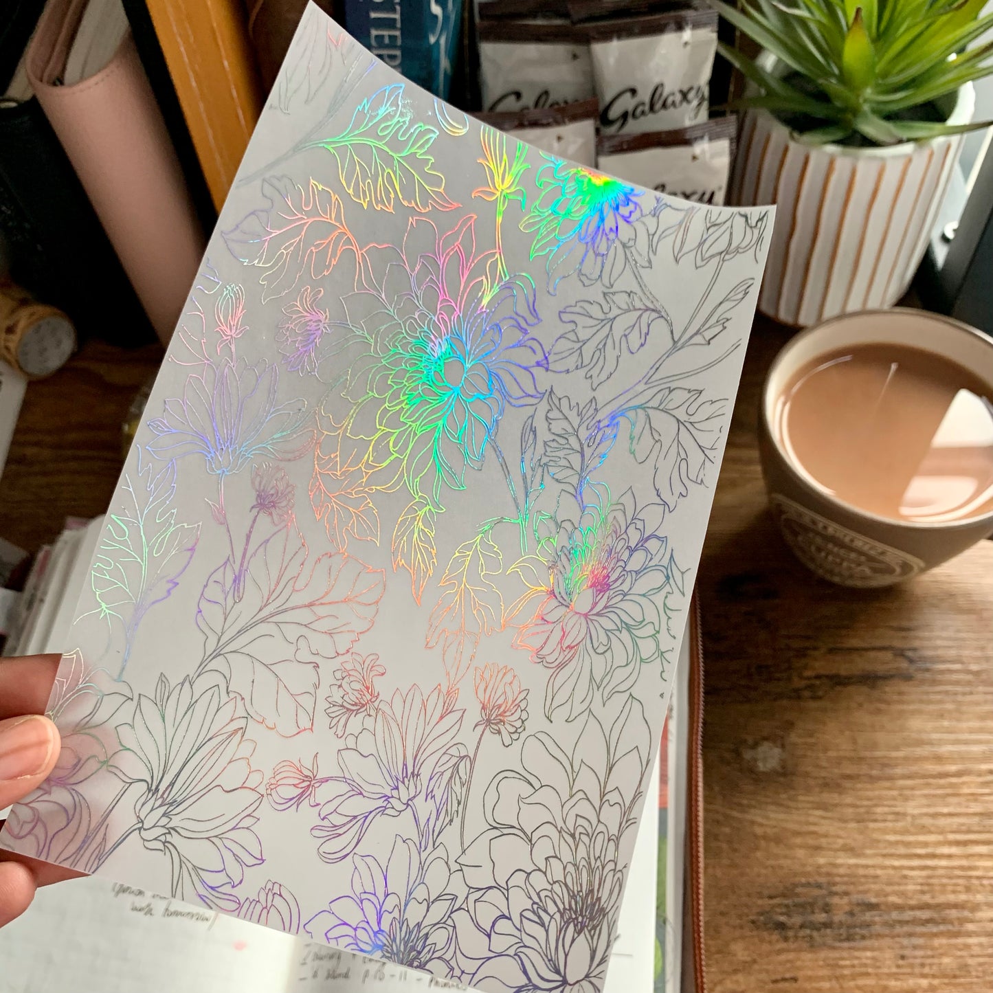 Holographic Floral Vellum X Acetate Planner Dashboard - Eliza - Winter Luxe Collection