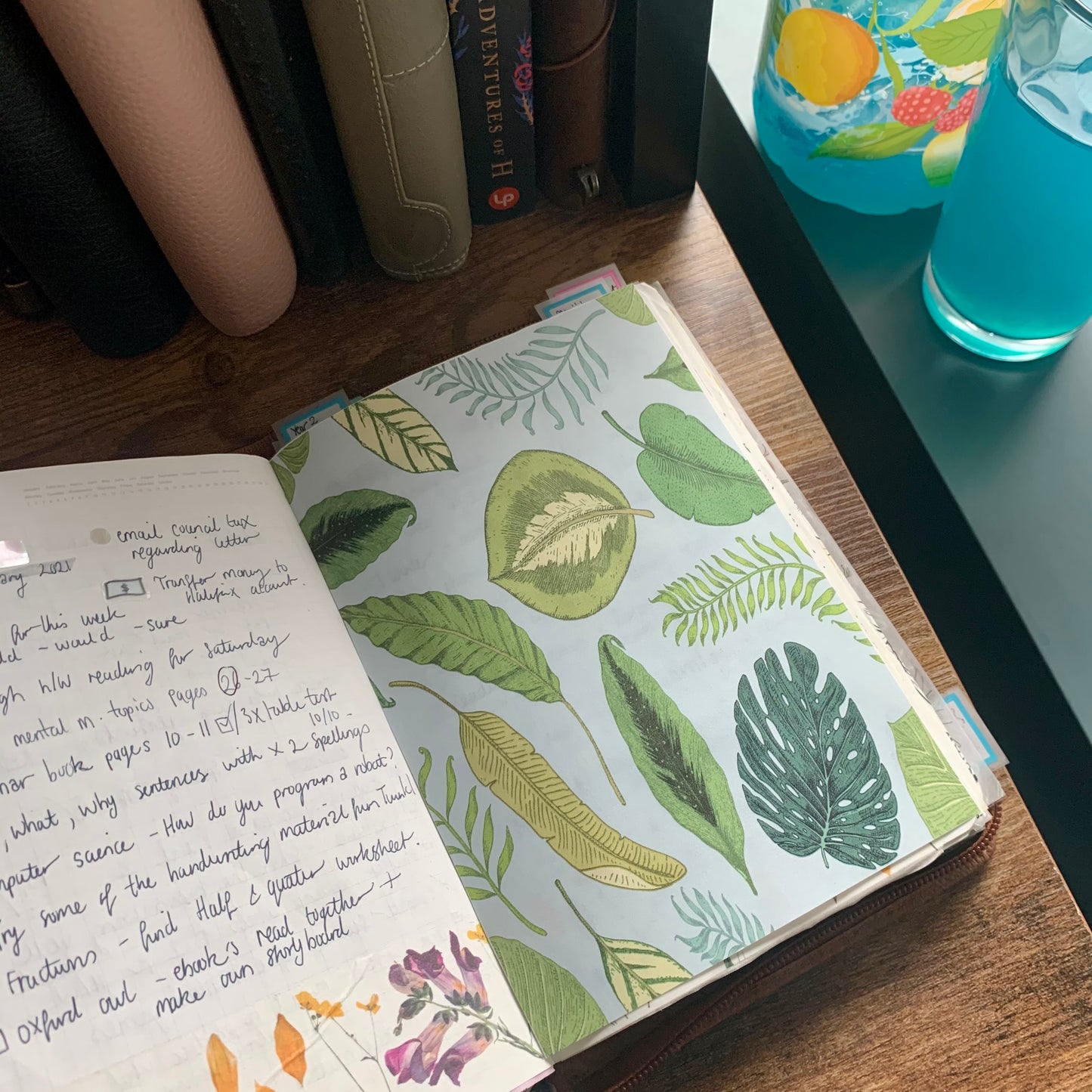 Printed Tomoe River Paper Planner Dashboards- Mint Tropics