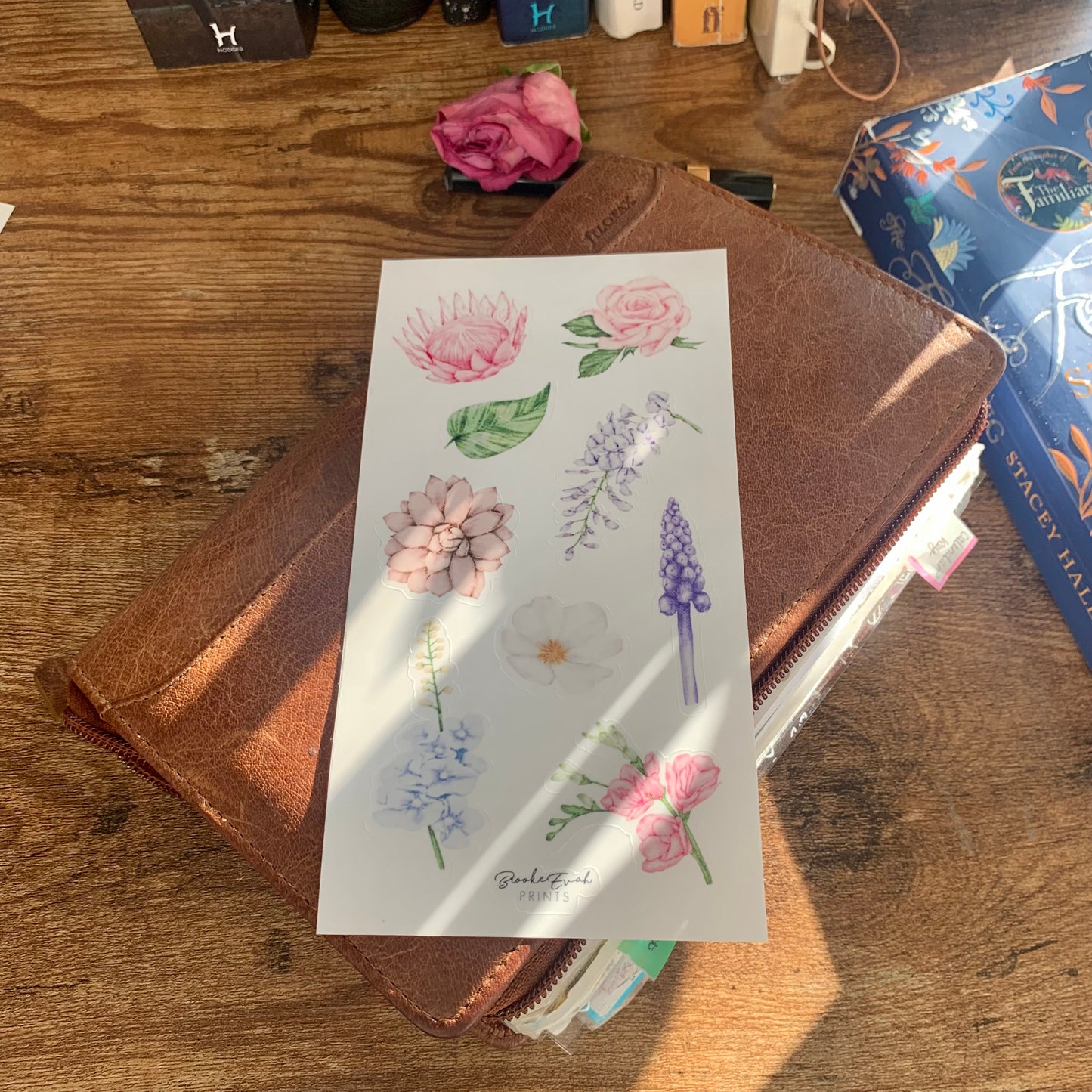 Watercolour Rose & Flower Stickers - Transparent Stickers